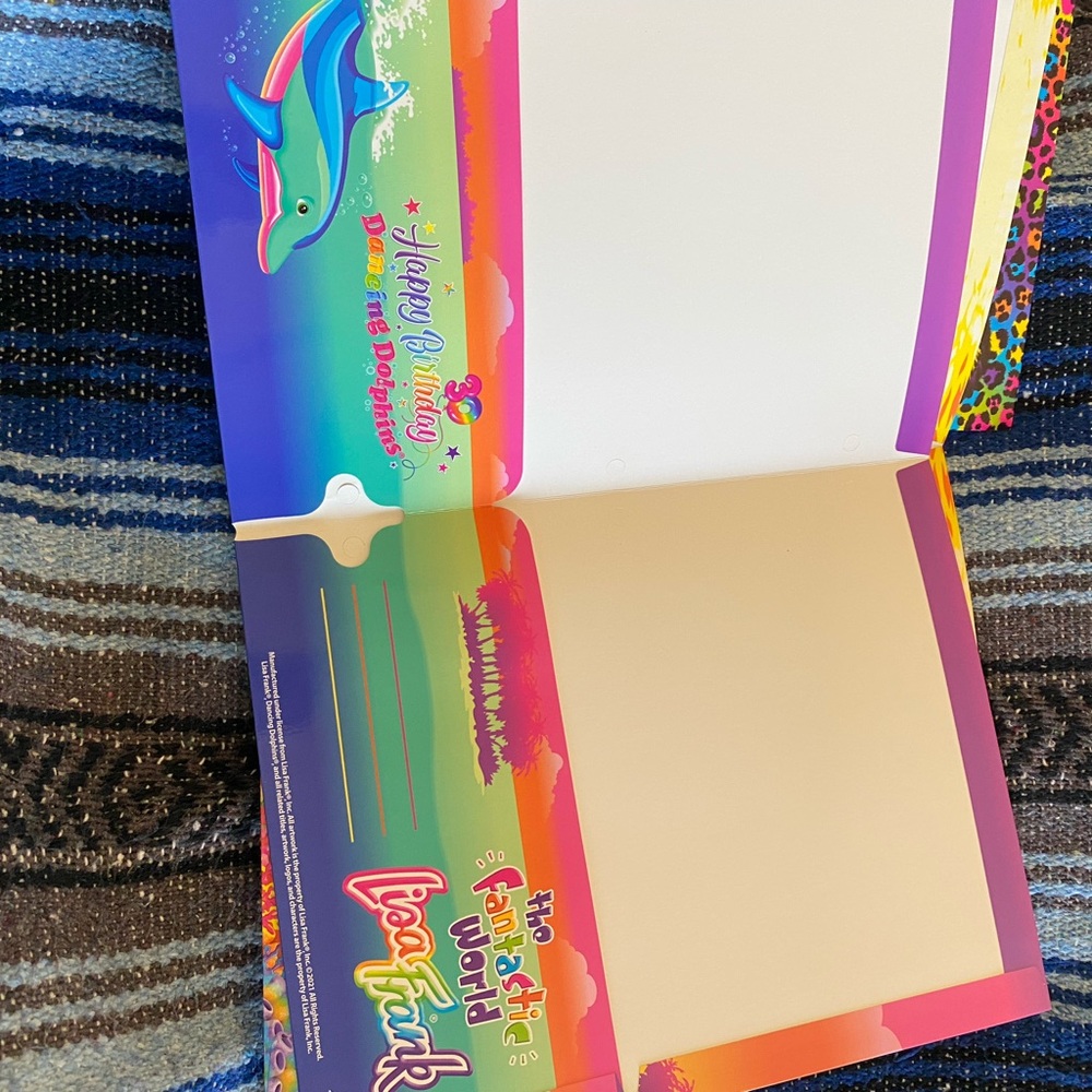 Lisa Frank 2 Pocket Portfolio Folder 3-Hole folders - Picture 2 of 8